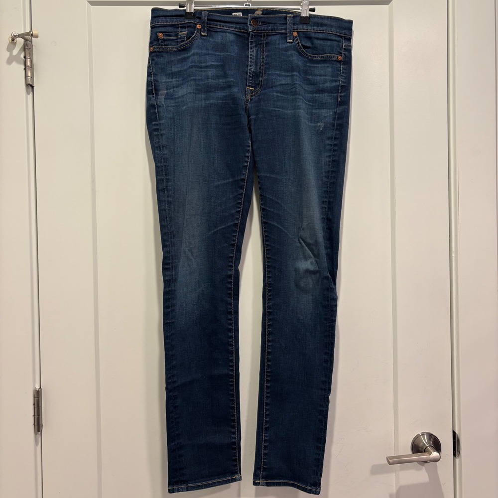 7 For All Mankind Roxanne Slim Straight Jeans Dark Wash Denim Size 32